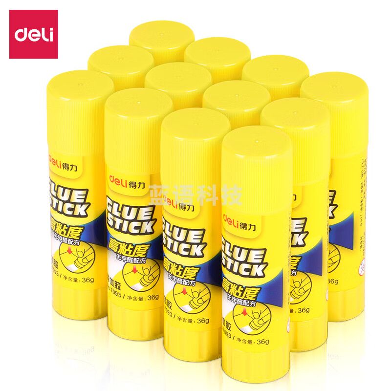 得力(deli)固体胶粘性好PVP 无甲醛配方胶棒加粘固体胶棒diy手工胶水 36g/支【6支装 7093】01