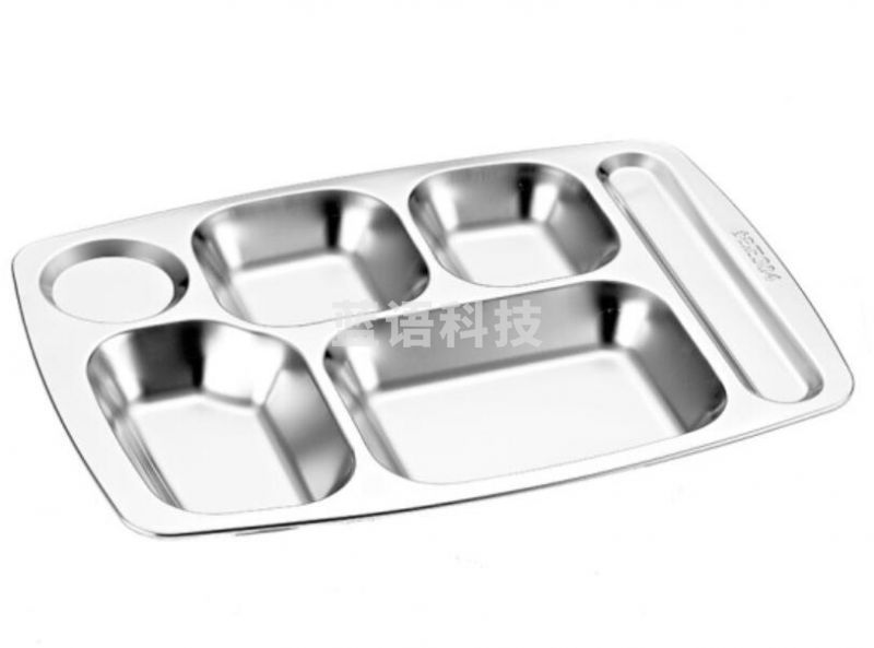 不锈钢快餐盘长方形成人学生食堂餐盘 .