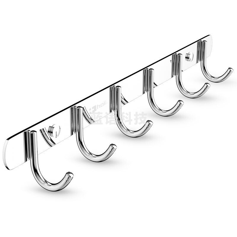 304不锈钢挂钩衣服挂钩无痕贴墙粘钩衣帽排钩厨房卫生间浴室壁挂 6钩