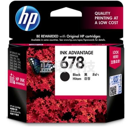 惠普(HP) 黑色 CZ107AA 678(适用HP Deskjet1018/2515/1518/4648/3515/2548/2648/3548/4518)