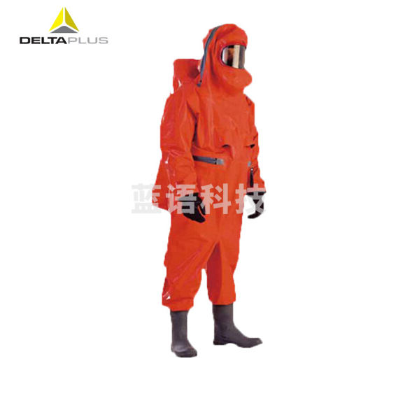 代尔塔 401030 内置气密1级重型防化服 ALAIN 可防1400多种化学品 橙色 均码
