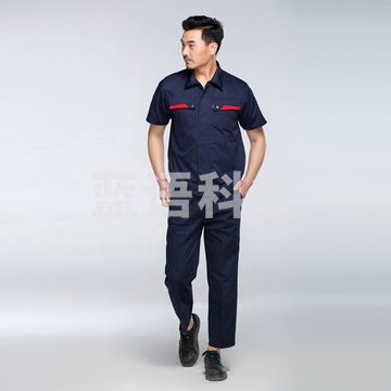 威特仕 夏季薄款短袖防静电工作服套装 上衣+裤子 彩色
