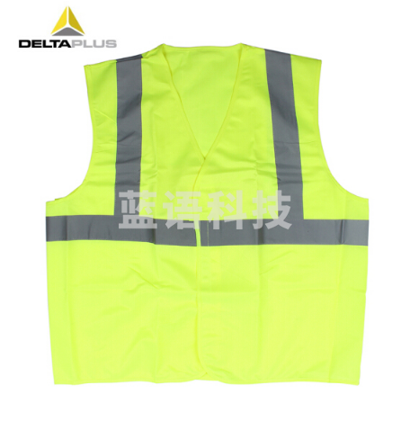 代尔塔 404402 反光条马甲 黄色反光背心 两竖一横