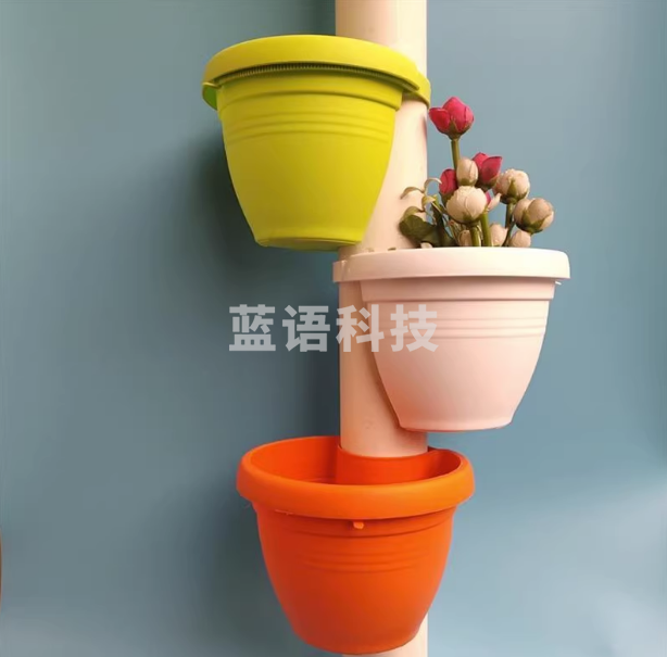 壁挂花盆捆绑管道式花盆吊兰盆圆柱悬挂式壁挂吊篮盆小号
