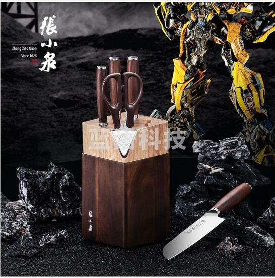 张小泉 变形金刚六件刀具套装 套刀 菜刀斩骨刀多用刀水果刀菜刀套装D31470100