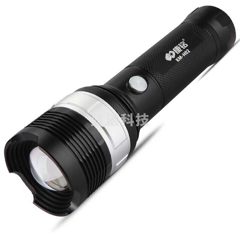 康铭(KANGMING)手电筒强光LED灯调焦变焦锂电池充电户外露营灯照明应急灯 KM-H02