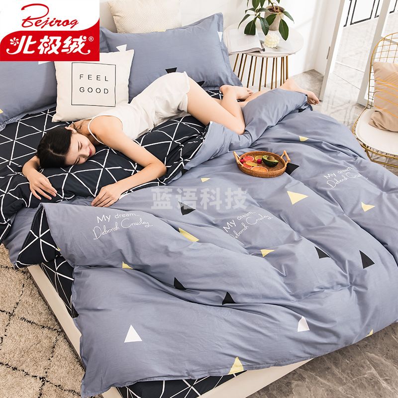 北极绒 舒适印花单人亲肤被套 床被罩单件 格调 150*200cm