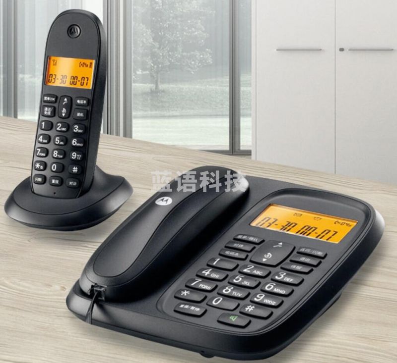 数字无绳电话机 无线座机 子母机一拖一 办公家用 大屏幕 双清晰免提套装CL101C(黑色)