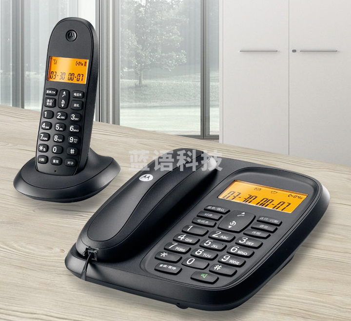 摩托罗拉(Motorola)数字无绳电话机 无线座机 子母机一拖一 办公家用 大屏幕 双清晰免提套装CL101C(黑色)