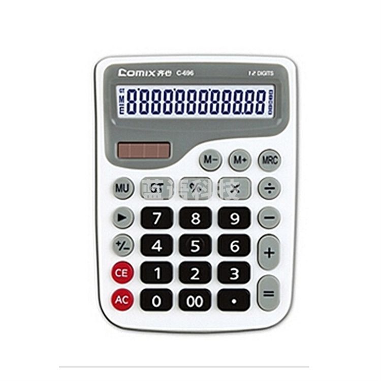 齐心C-696深蓝高清时尚办公计算器 普通计算器 白(台)
