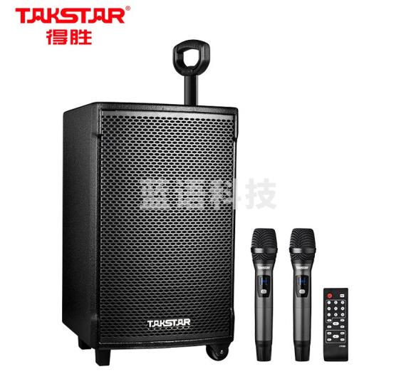 得胜(TAKSTAR)WDA-1200 无线蓝牙拉杆音箱 户外广场舞音响 大功率带无线UHF麦克风扩音器 黑色