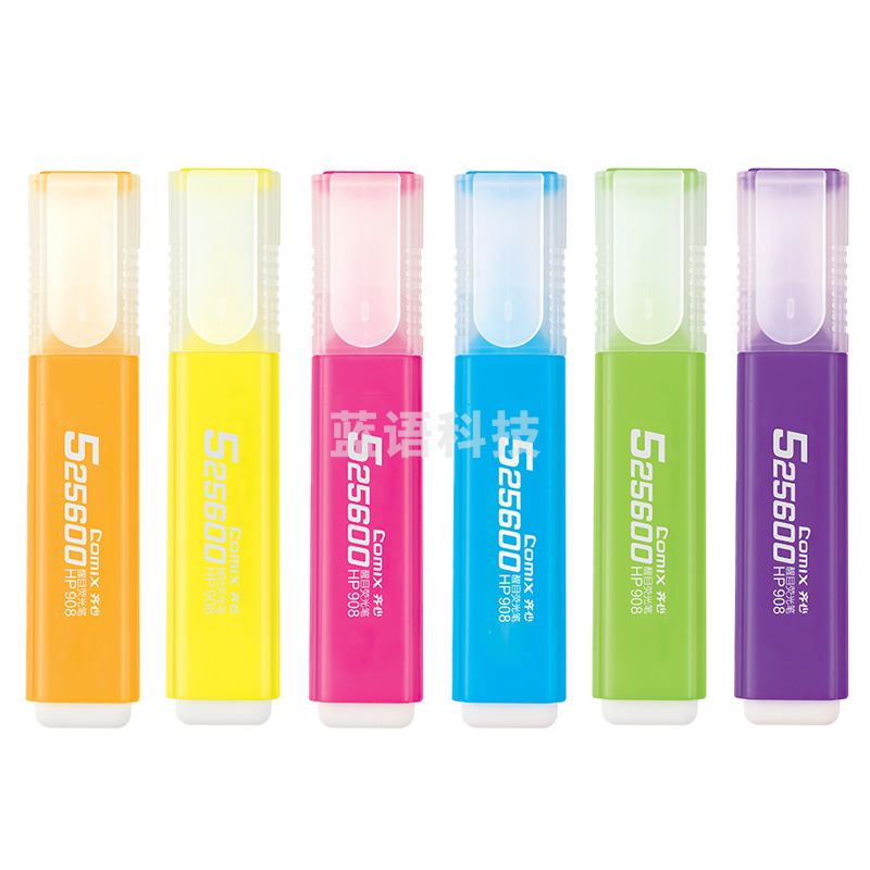 齐心 HP908 醒目荧光笔5.0mm(橙，粉，黄，蓝，绿，紫，颜色备注)