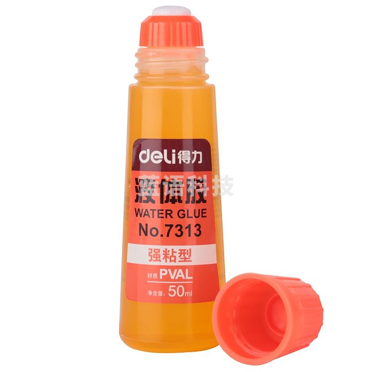 得力(deli) 7313 液体胶 50ml (黄色) 24瓶/盒  (单位:盒)