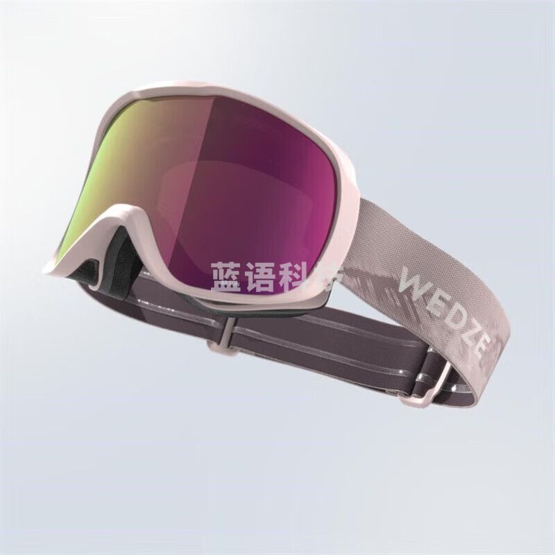 迪卡侬 滑雪防雾近视眼镜防护装备成人护目镜WEDZE粉色S头围<55cm4785989