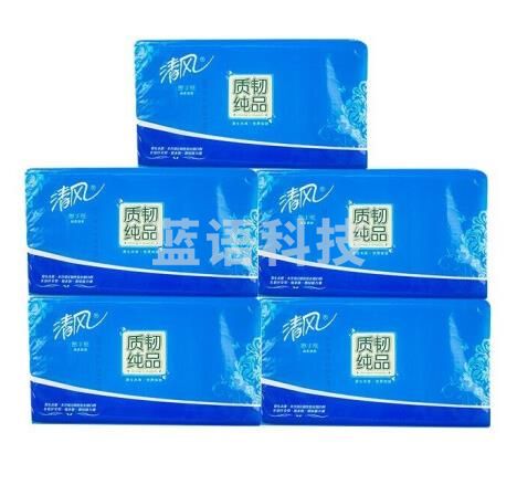清风(Breeze)B915A 清风单层三折擦手纸 (225mm×230mm/抽)×200抽/包×20包/箱