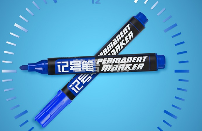 得力(deli) 记号笔S550 单头油性笔 箱头笔 物流笔大头笔 100支装  6881蓝色