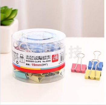 得力(deli) 鱼尾夹 19mm 40只装/筒  8555