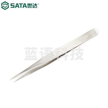 世达（SATA）03103镊子 特尖头短镊子115MM