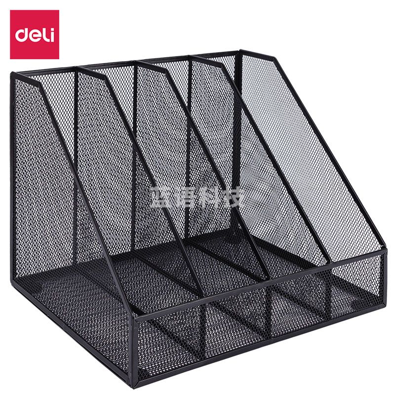 得力 (deli) 78986 四联金属网状文件框(黑)(个)