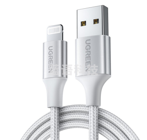 绿联 Type-C转Lightning数据线 3A 1米 （黑白备注）