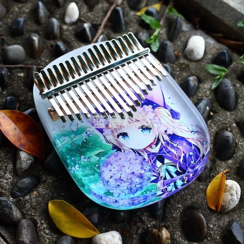 海之韵7音/21音水晶彩色卡林巴透明kalimba卡通拇指琴小众乐器 17音水晶N633椭圆