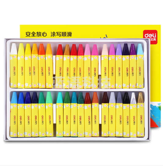 得力72081-36色三角杆油画棒(混)