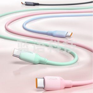 绿联40219 Type-C数据线6A快充充电器硅胶车载长线通用华为P50/40/Mate30/20小米11/10安卓USB-C手机1.5米薄荷绿