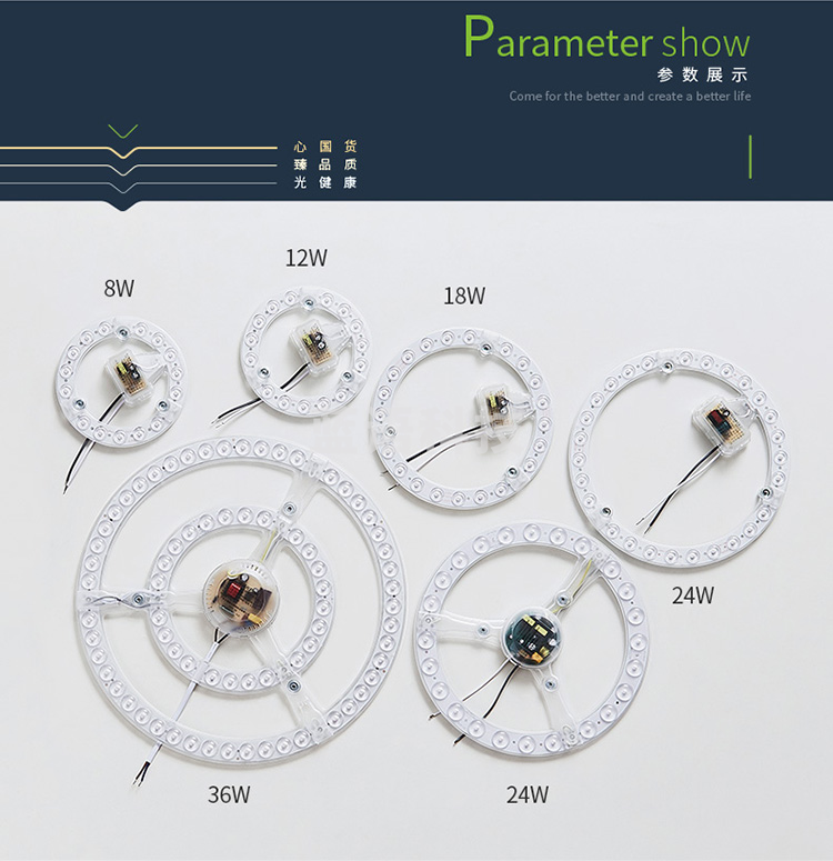 三雄极光 led吸顶灯芯改造灯板圆形节能灯泡灯条贴片单灯盘光源模组 36W 三档调色 PAK542195