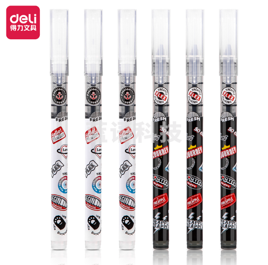 得力S876直液式走珠笔0.5全针管(黑)(支)