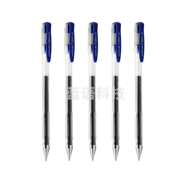 三菱 UM-100 蓝色中性笔0.5mm 5支装