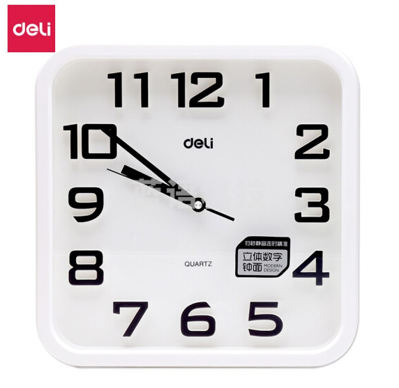 得力8949挂钟(白)(个)33x33cm(13寸)