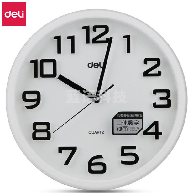 得力8948挂钟(白)(个)30cm(12寸)