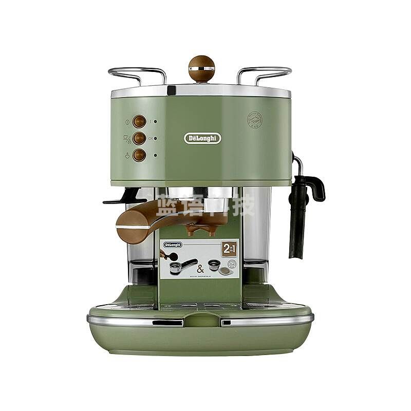 德龙（Delonghi）ECO310 复古泵压式不锈钢锅炉 意式半自动咖啡机（台）橄榄绿