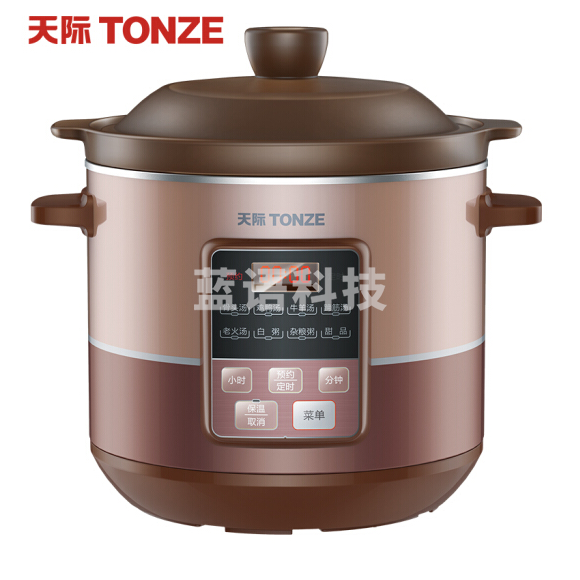 天际(TONZE) DGD40-40ND 4L 电炖锅 电炖盅 紫砂锅电砂锅 养生煮粥煲汤锅 货号：WY