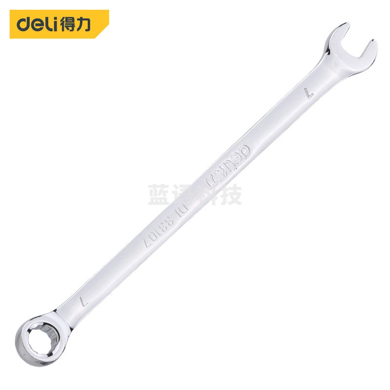 得力DL33106 6mm两用扳手梅花开口板手镜面抛光梅开呆扳手五金汽修工具