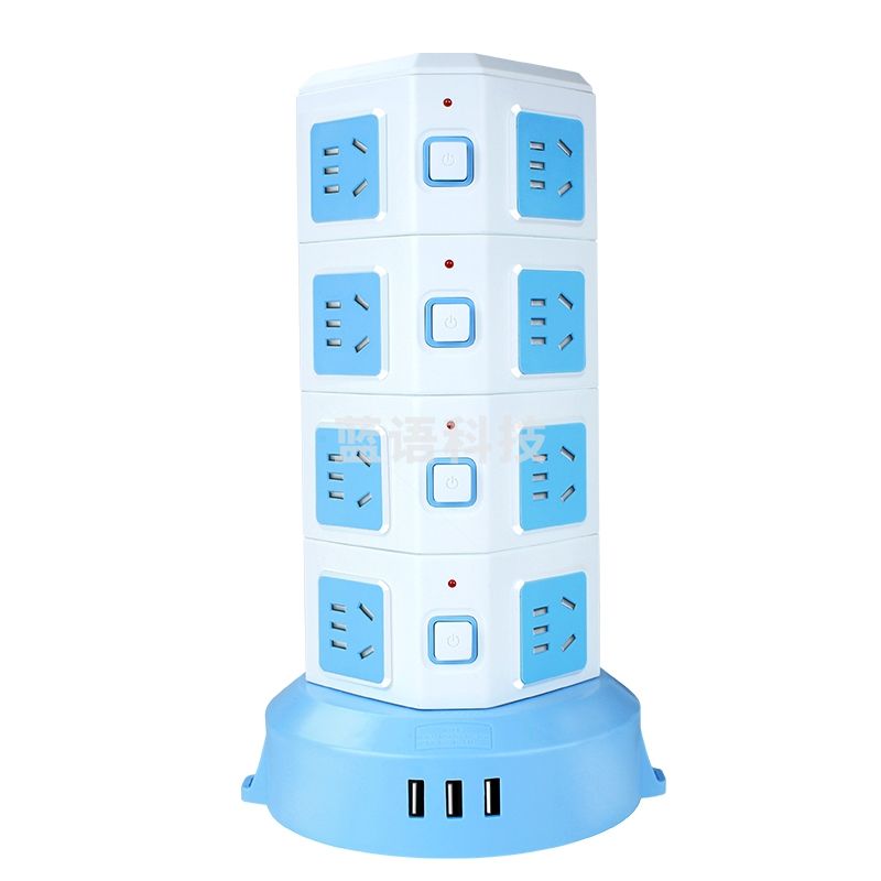 清风（kyfen）QF-L014C 四层十六位五孔多开关防过载插座 三口USB 新国标