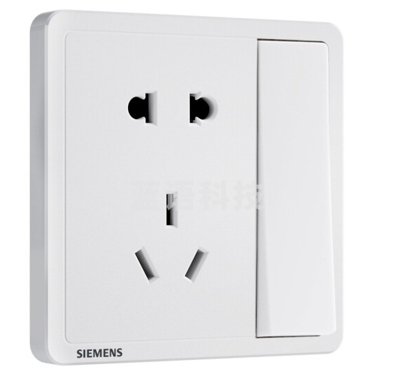 西门子（SIEMENS） 插座面板 五孔插座二三插  致琦白一开五孔  货号：ZF