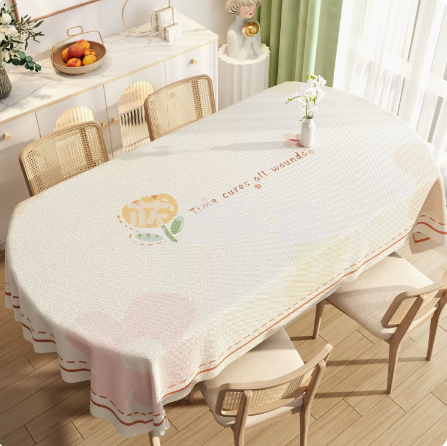椭圆形桌布 防烫餐桌桌布  140*220cm  货号：WY