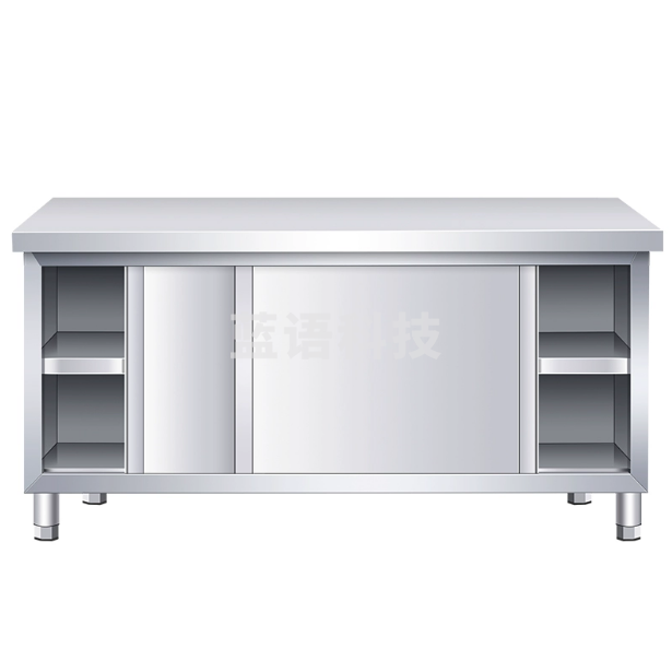 不锈钢工作台 单面移门柜  1800*800*800mm  货号：JC