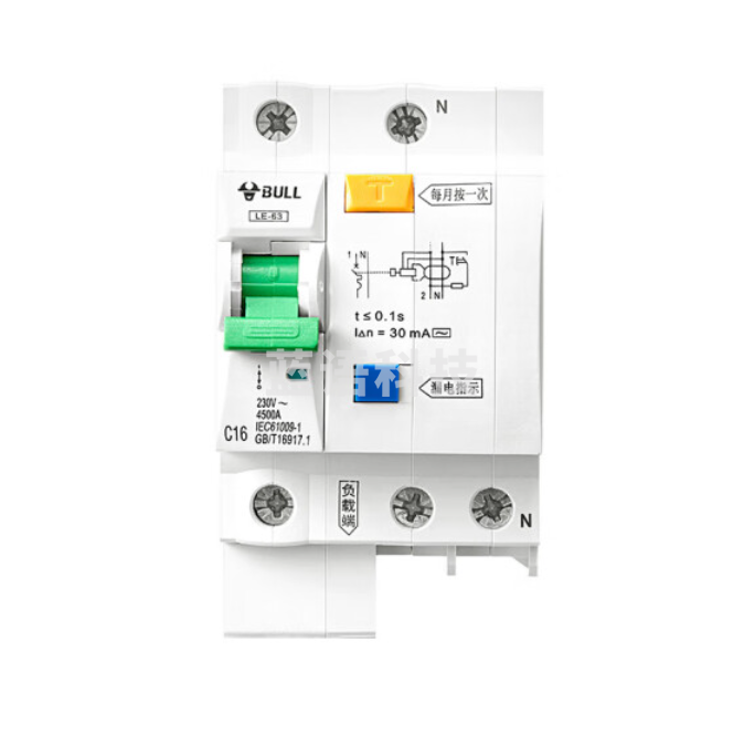 公牛 LE-63/16A-1PN 漏电保护断路器 双进双出16A带漏保 电源空开