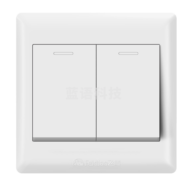 飞雕 双开双控 86型墙壁开关E5-A 白色  二开二控面板开关