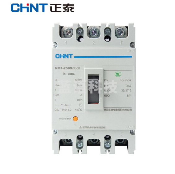 正泰（CHNT）NM1-250H/3300-200A 塑壳断路器 三相3P空气开关 过载短路保护器 货号：JC