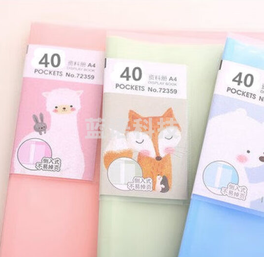 得力72360 A4资料册 40格插袋 314*235mm(混)(个)