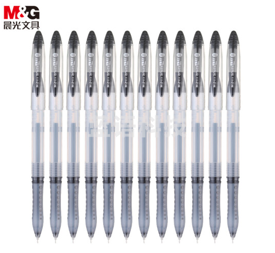 晨光(M&amp;G) 中性笔灵智GP1212A黑色签字笔0.38mm学习文具用品办公用品水笔 12支/包