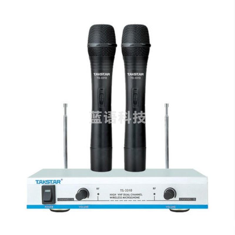 得胜（TAKSTAR） TS-3310HH无线麦克风话筒一拖二专业家用K歌婚庆舞台唱歌教学 黑色