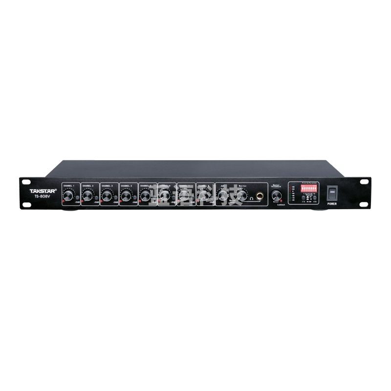 得胜（TAKSTAR）TS-808V 八路智能混音器 视频会议系统安装录播监控8路音频集线器 麦克风集线系统主机
