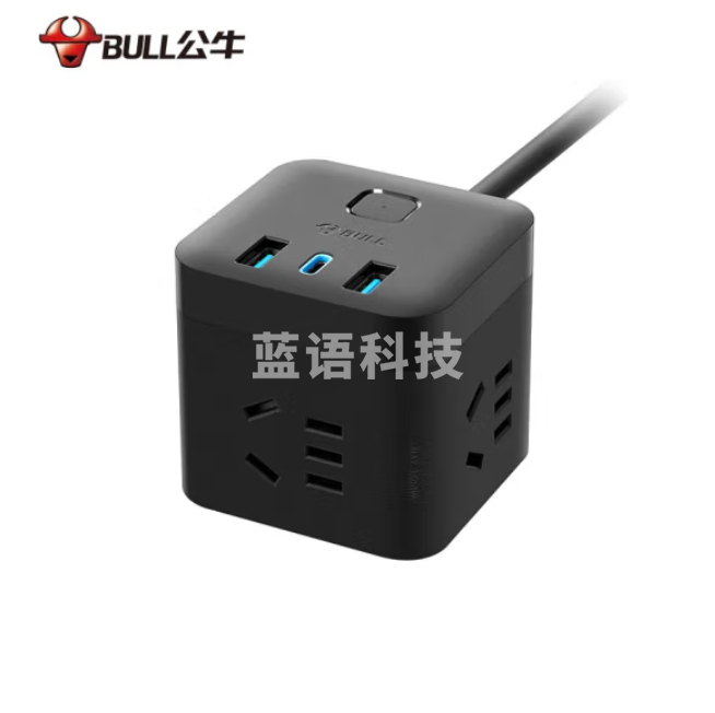 公牛30WPD魔方插座/接线板 Type-c口+USB口+3插孔 全长1.5米