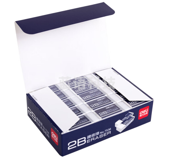 得力 7536 橡皮擦 42ｘ17ｘ10mm (单位：块) 白