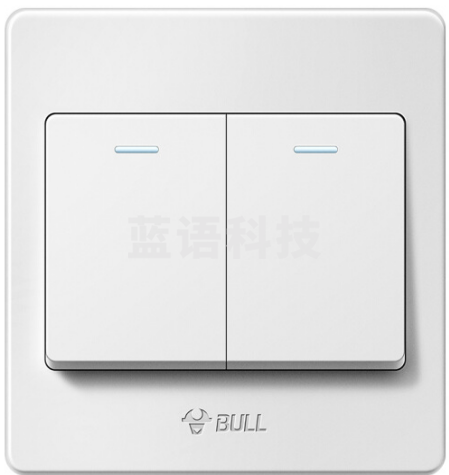 公牛(BULL) 墙壁开关 G07系列 二开单控开关 86型面板G07K211C 白色 暗装