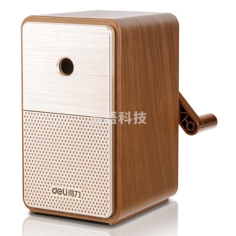 得力71160手摇削笔机 5档笔尖粗细可调节卷笔刀(棕色)